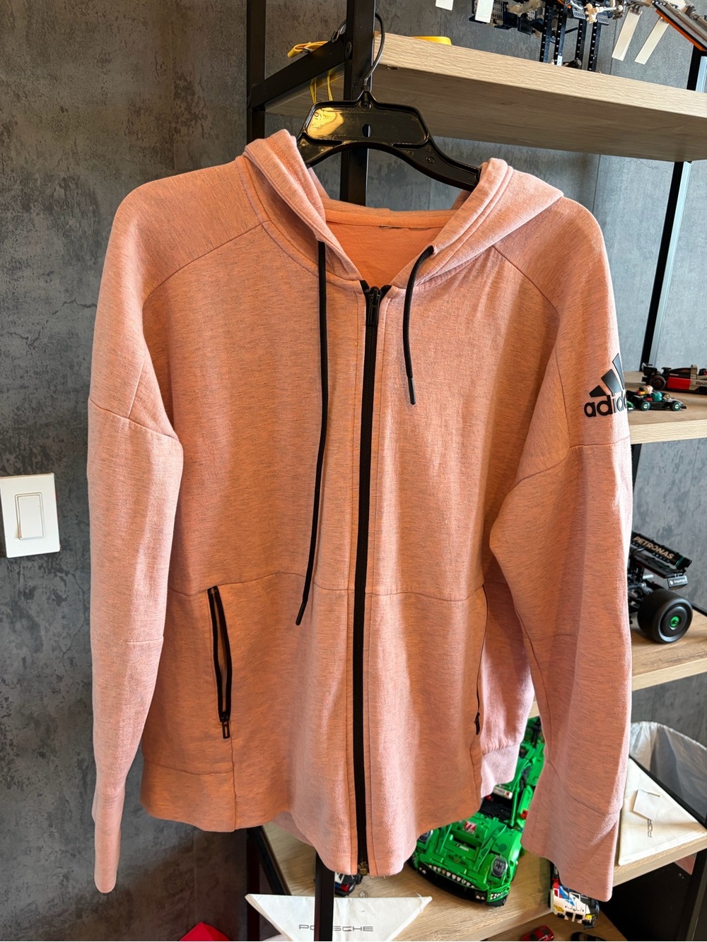 adidas Women's Light Pink Full-Zip Hoodie Jacket